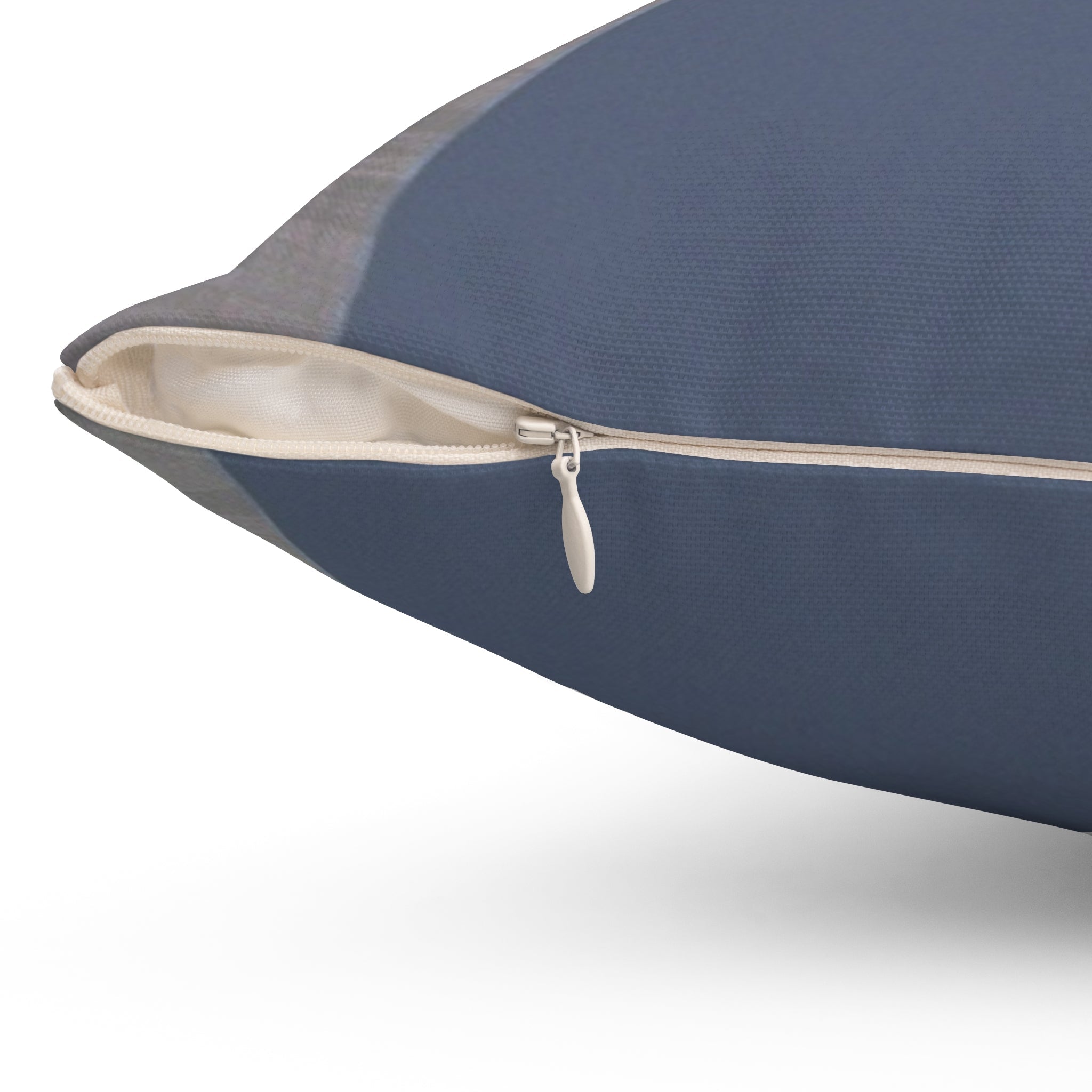 Modern Minimalist Blue Spun Polyester Square Pillow with Abstract Design